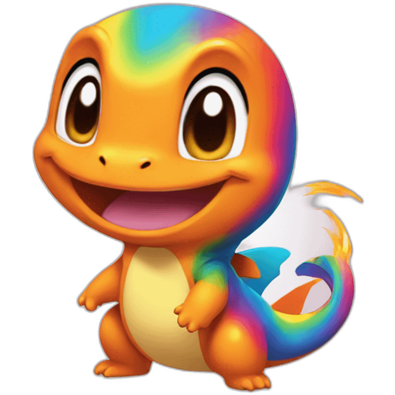 Raibow Charmander happy emoji