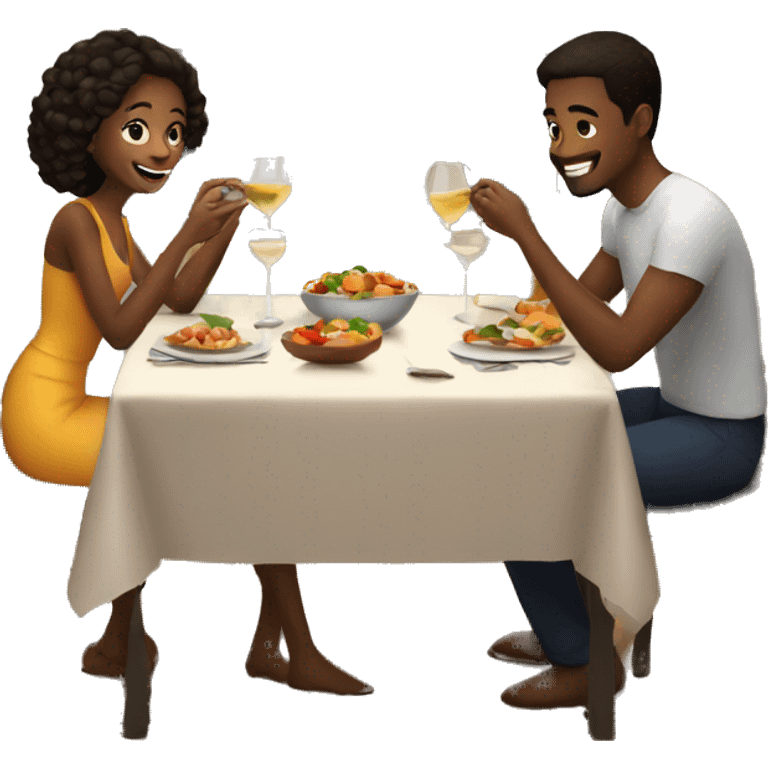 Couple enjoying dinner  emoji