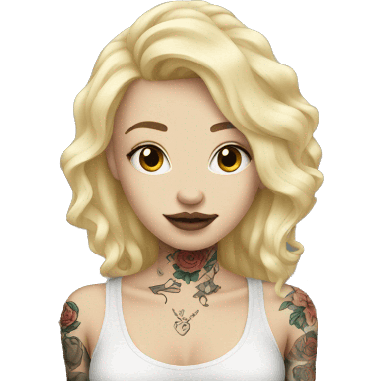 blonde pale girl with tattoos emoji