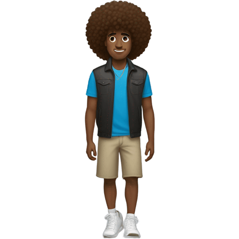 Brown male, big afro ,vv necklace,Nike shoes  emoji