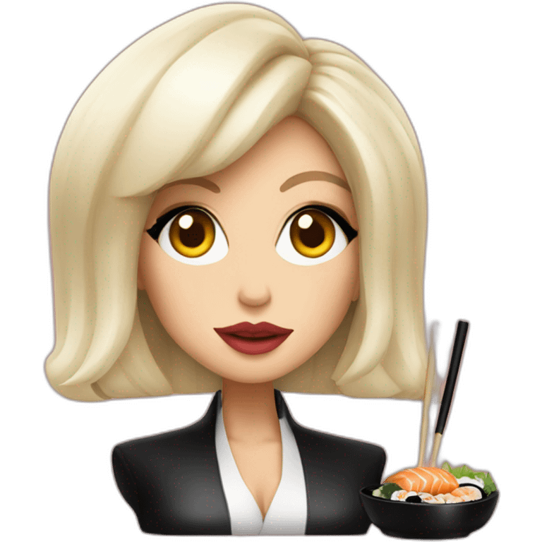 Lady gaga eat sushi emoji