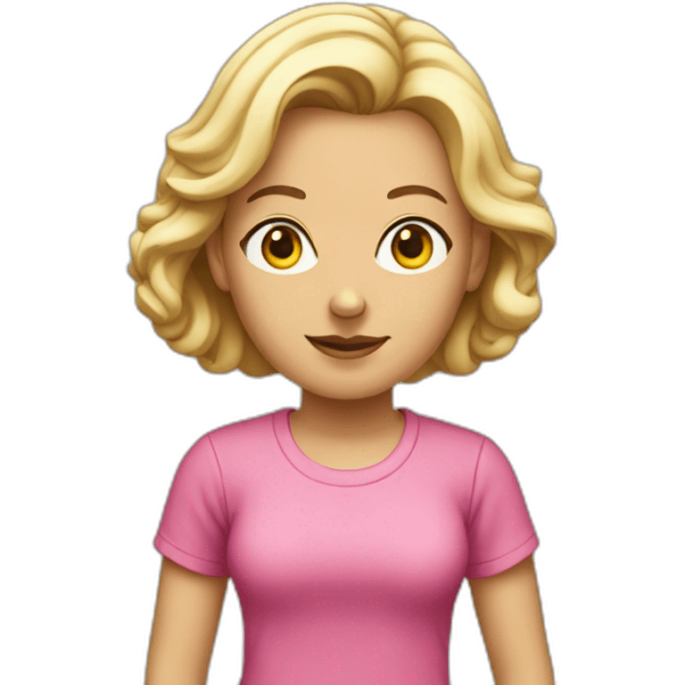 the white historian woman in pink t-shirt emoji