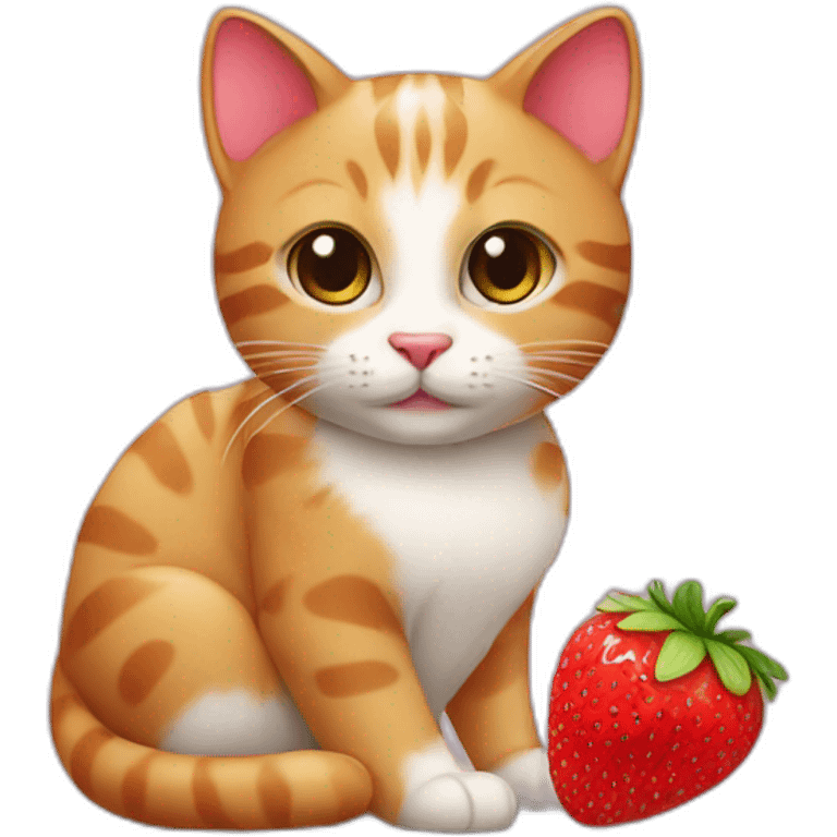 cat with strawberry emoji