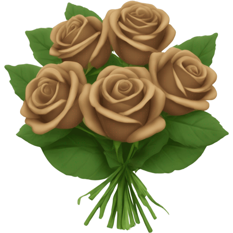 Brown roses bouquet  emoji