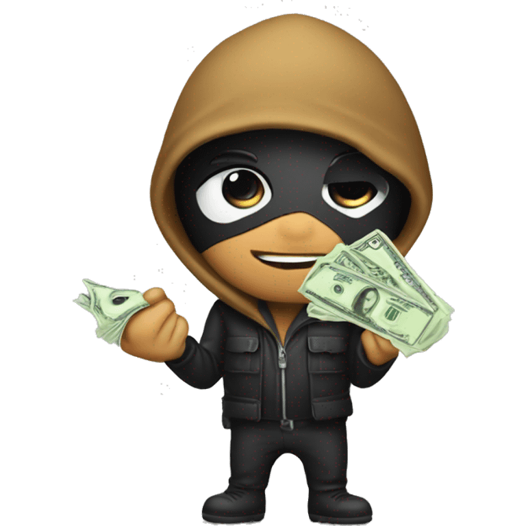 A robber holding bag of money emoji