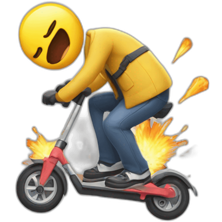 accident de trotinette explosion emoji