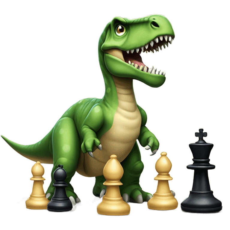 dinosaur plays chess emoji