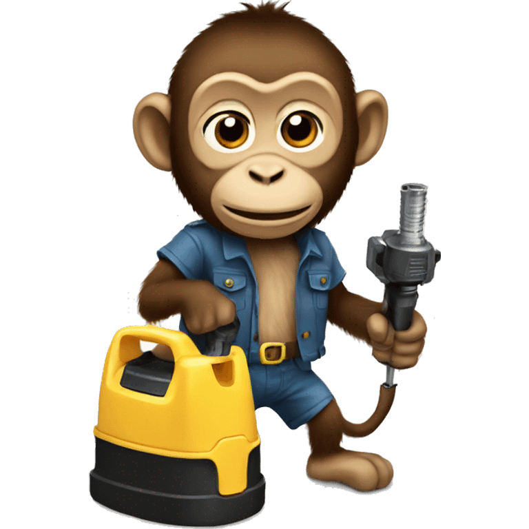 Monkey with a drill emoji