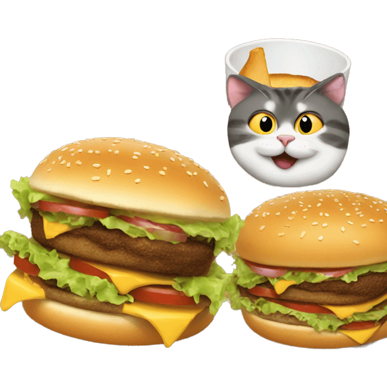  cat eating burger emoji