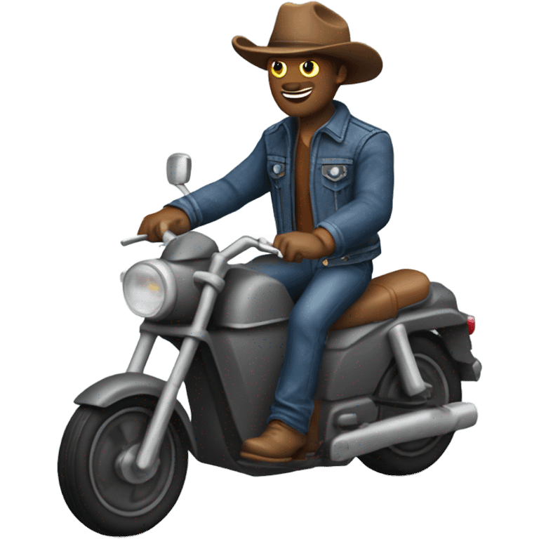 cowboy riding a moped emoji