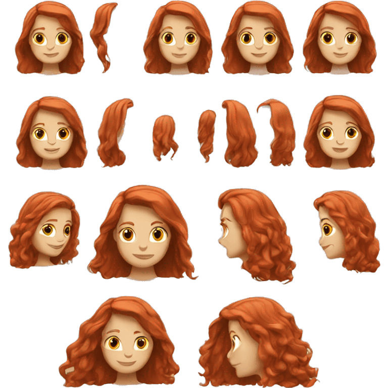 White female long red hair  emoji