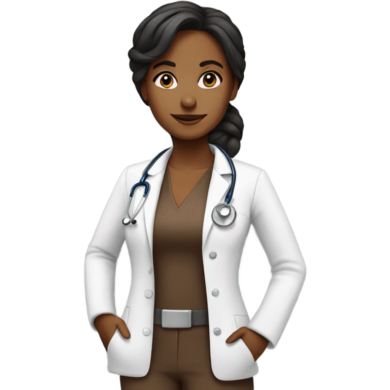 Brown doctor pretty woman  emoji