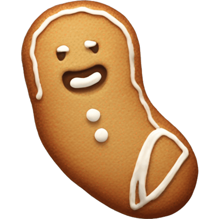 frosted gingerbread cookie shaped like a sock emoji