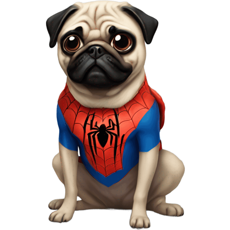 Spider man pug emoji