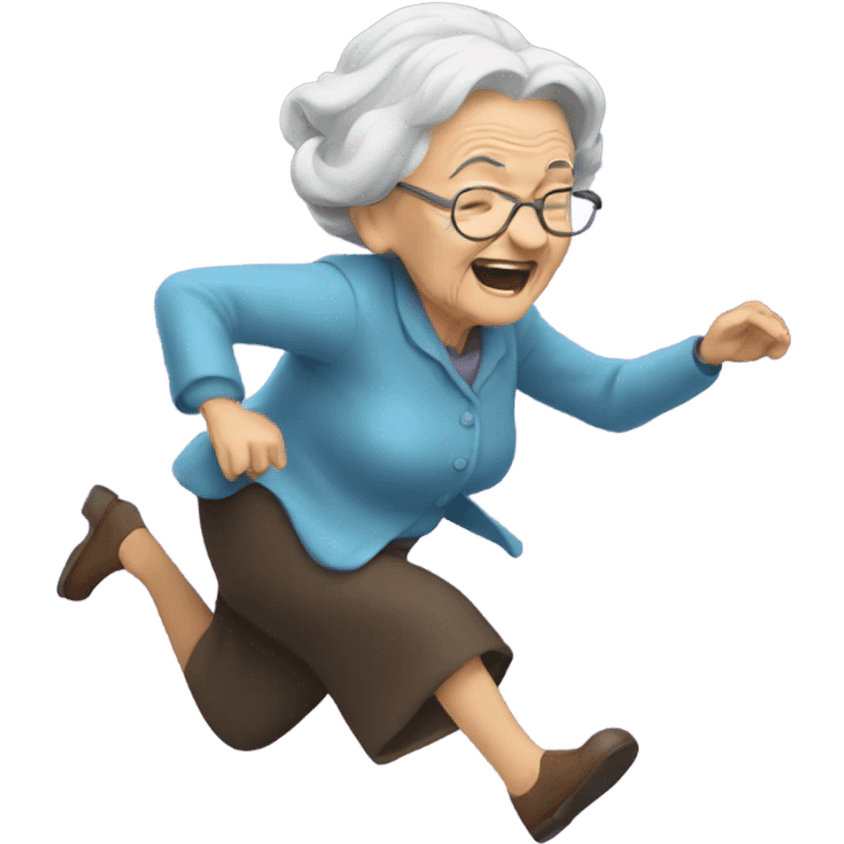 Old lady falling emoji