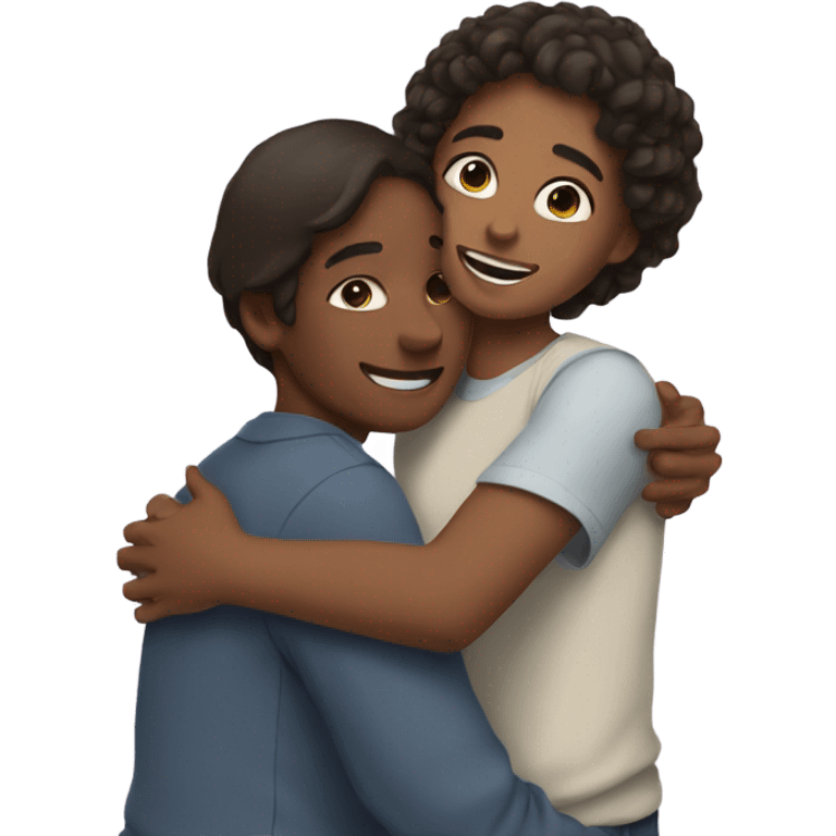 Sister and brother friendly hug emoji