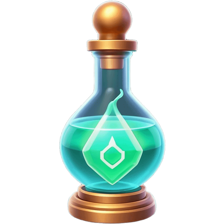 Clash of Clans aesthetic: Cinematic Playful Sci-fi Health Potion Emoji, rendered in a 3D vector-style similar to standard emojis with minimal shading and bold, simplified shapes. A compact, futuristic vial with a glowing neon liquid and sleek contours, softly glowing with a healing cosmic charm. Simplified yet unmistakably iconic, highly detailed and consistent, glowing with a soft radiant glow and high shine. Stylized with a touch of futuristic alchemy and a soft glowing outline, capturing the essence of a vital energy elixir with a playful, interstellar spirit! emoji