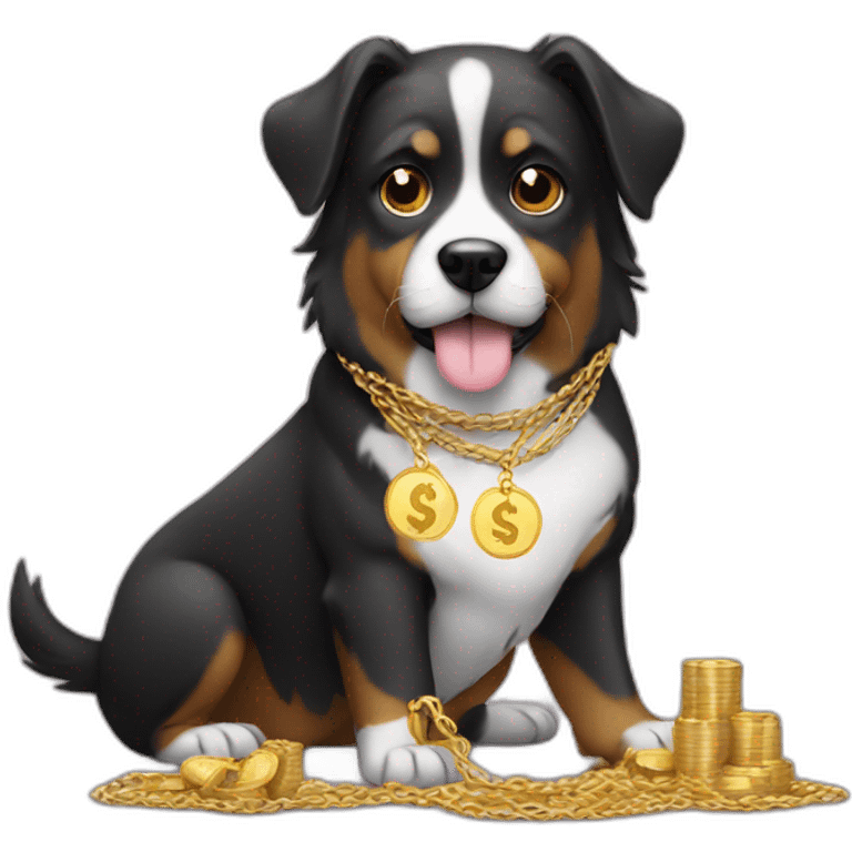 dog with money and gold chain emoji