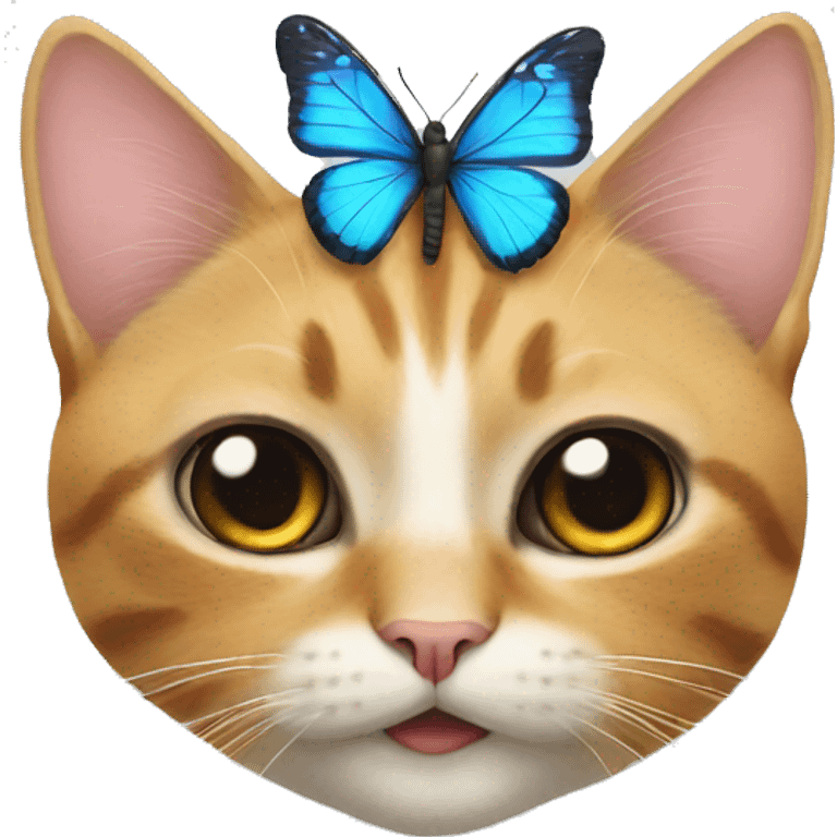 A cat with a butterfly emoji