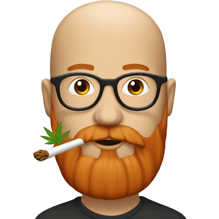 Emoji weed smoker with bald head and red beard emoji