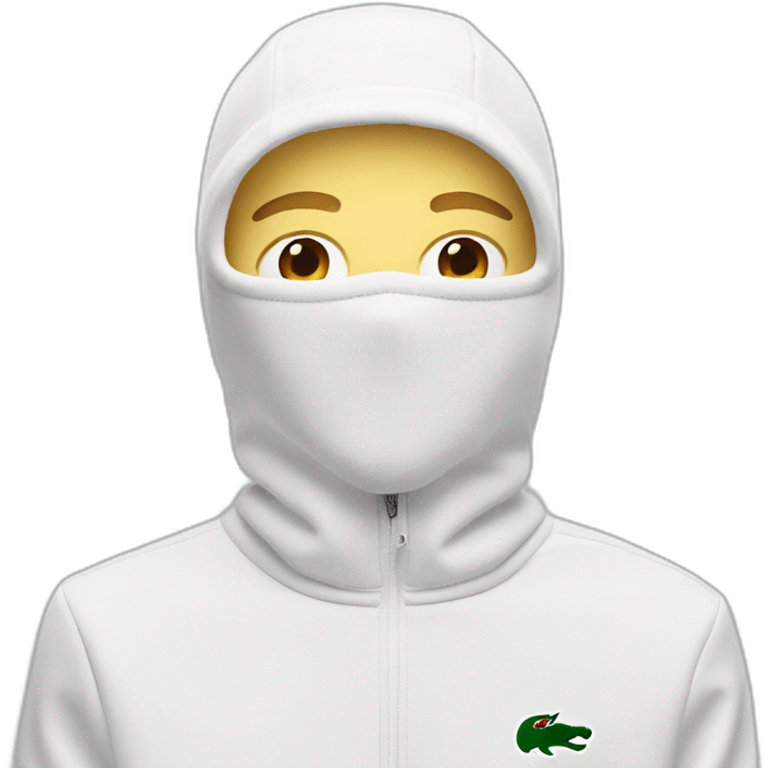 white boy lacoste balaclava with lacoste emoji