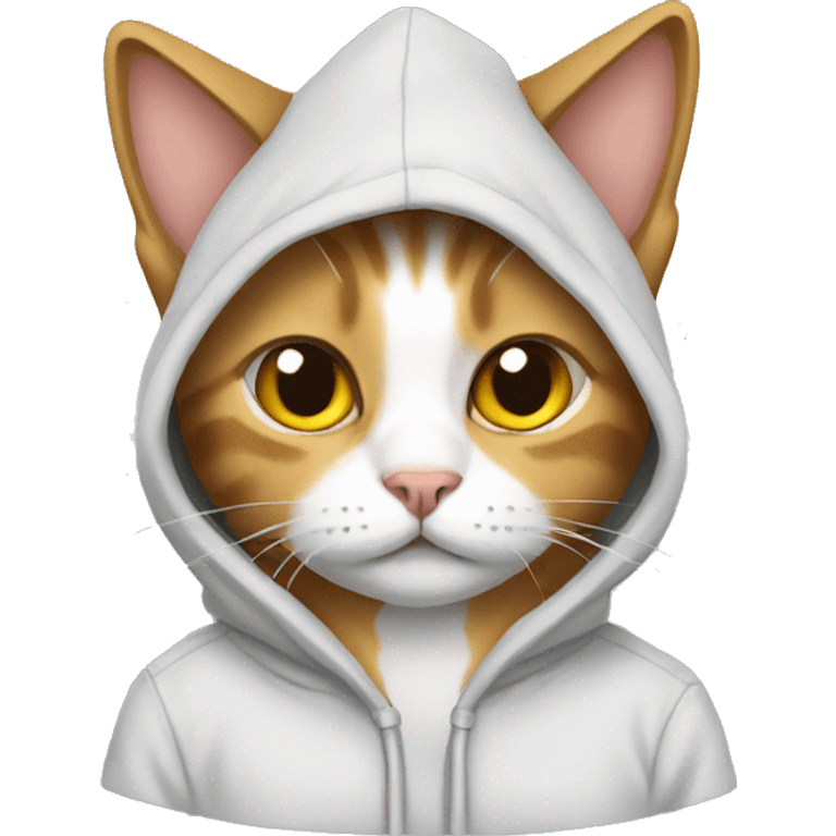 Cat wearing a hoodie emoji