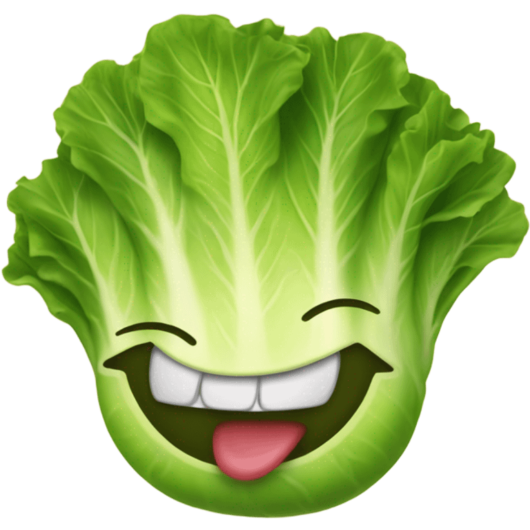 lettuce with happy face emoji