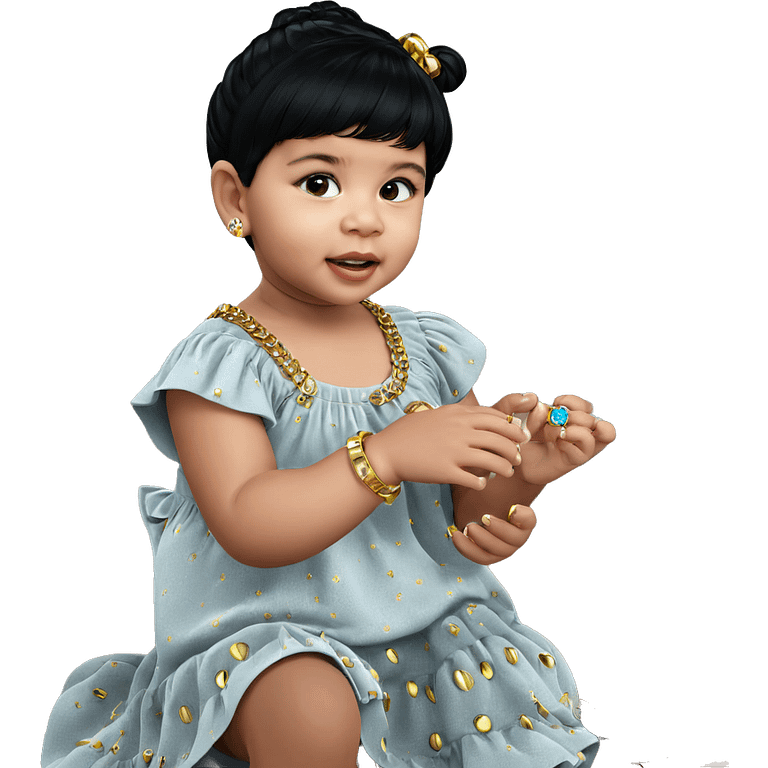 black-haired girl with jewelry emoji