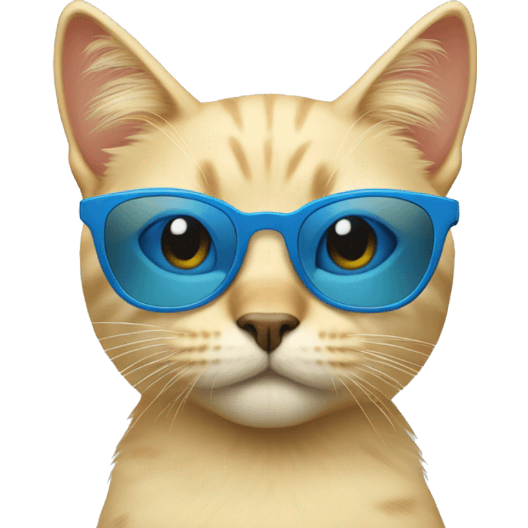 blonde cat with blue sunglasses  emoji