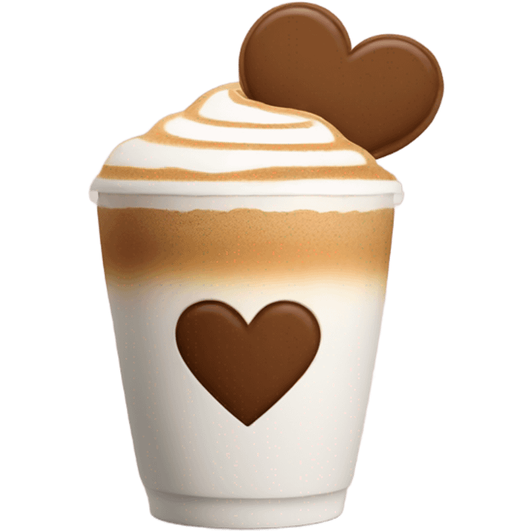 Latte with a broken heart design emoji