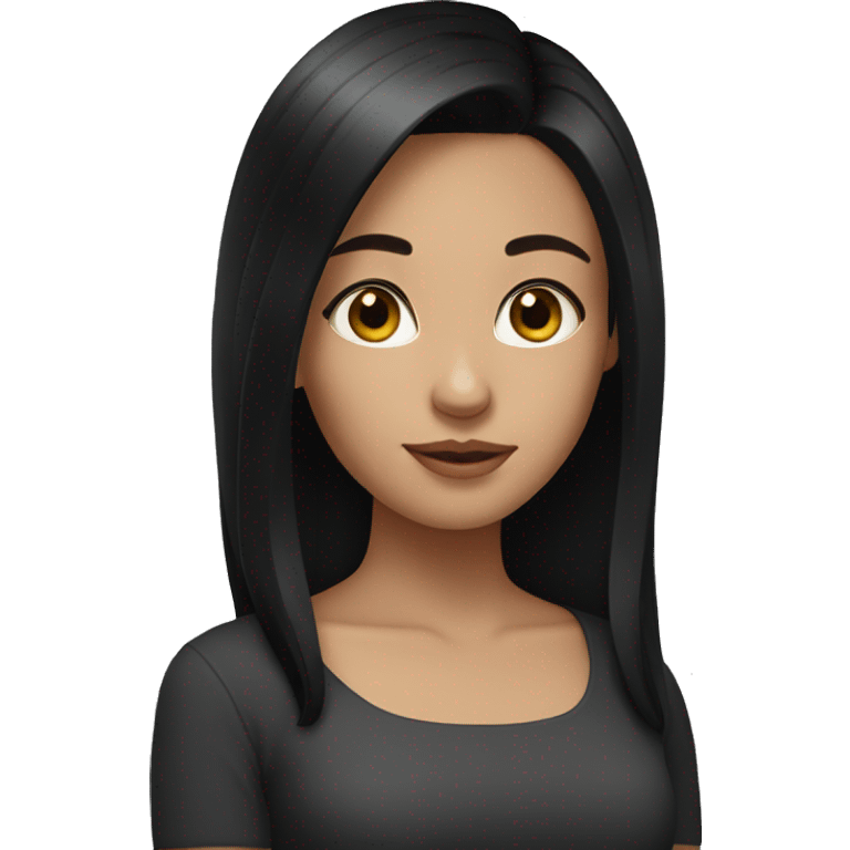 brunette girl with black hair emoji