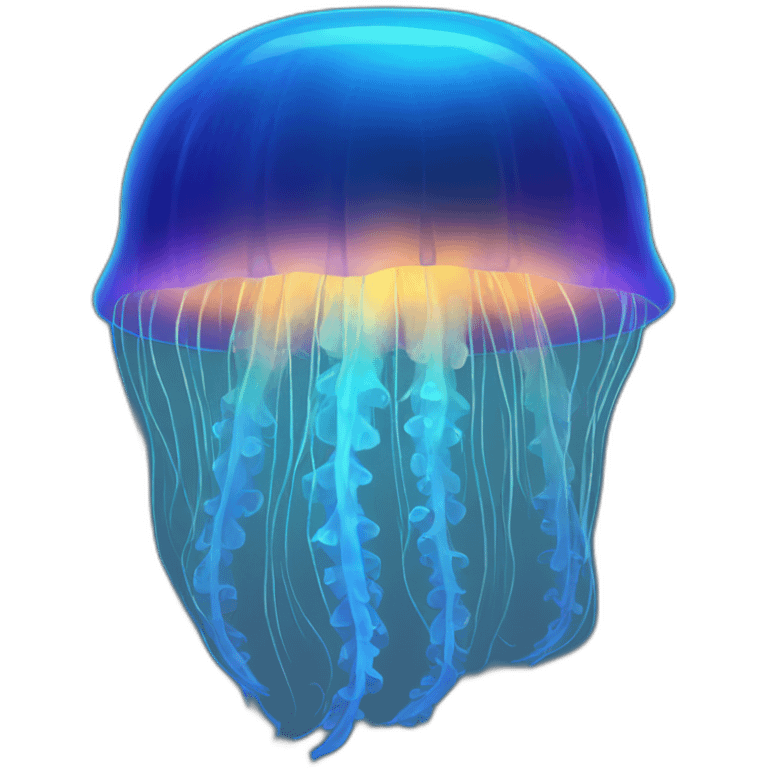 Neon blue jellyfish emoji