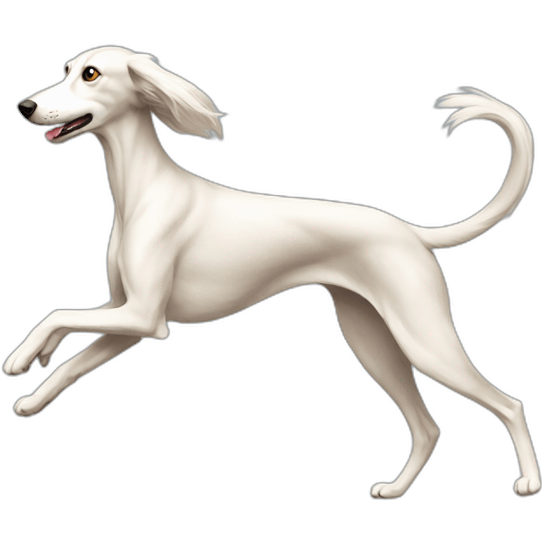 running white Saluki emoji