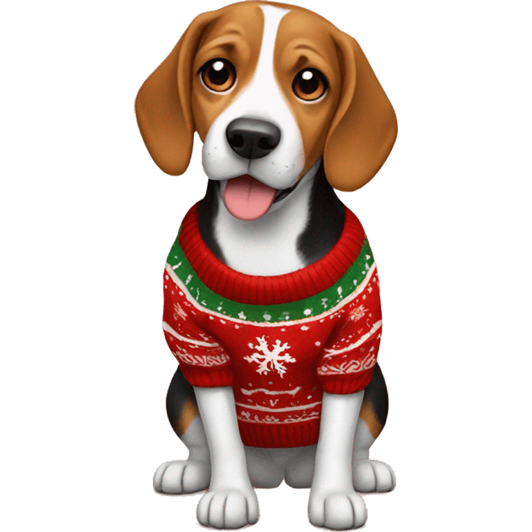 Beagle wearing a Christmas sweater  emoji