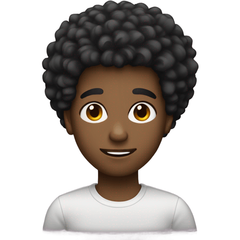 handsome black boy with Afro haircut emoji