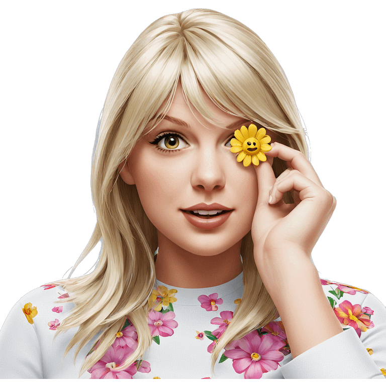 blonde girl in flower jewelry emoji