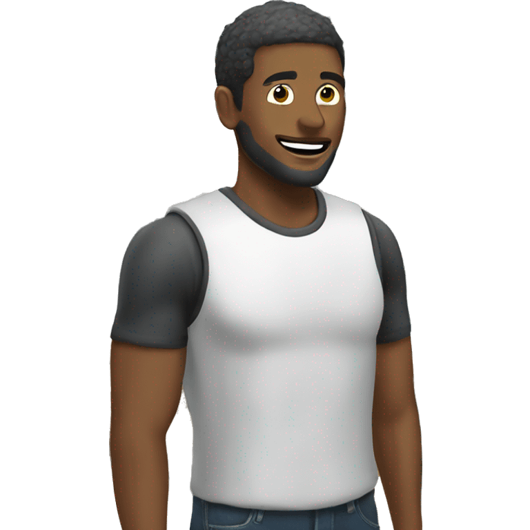 a man with a smarthone in a store emoji