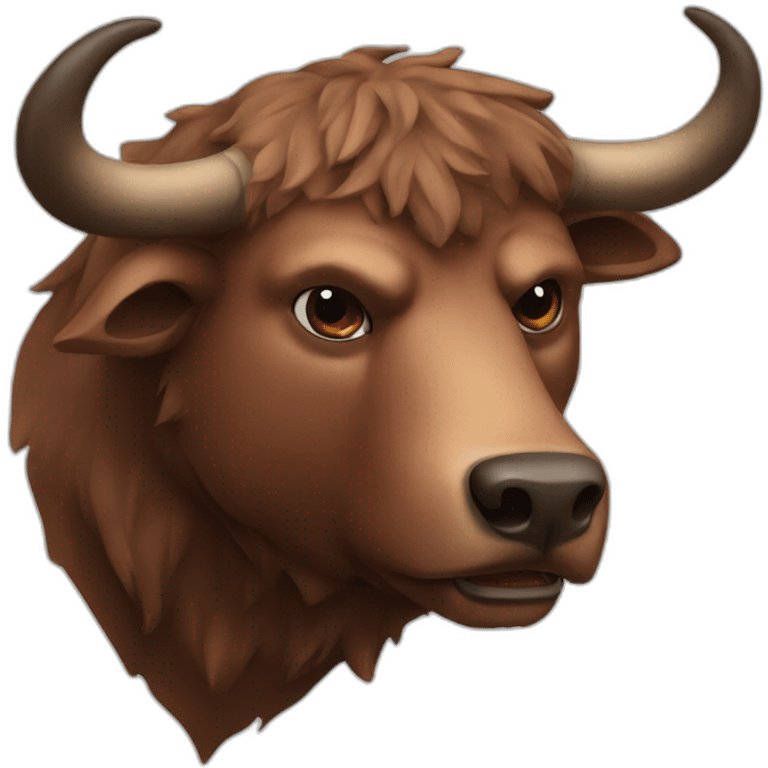 Bull skins bear in the face emoji