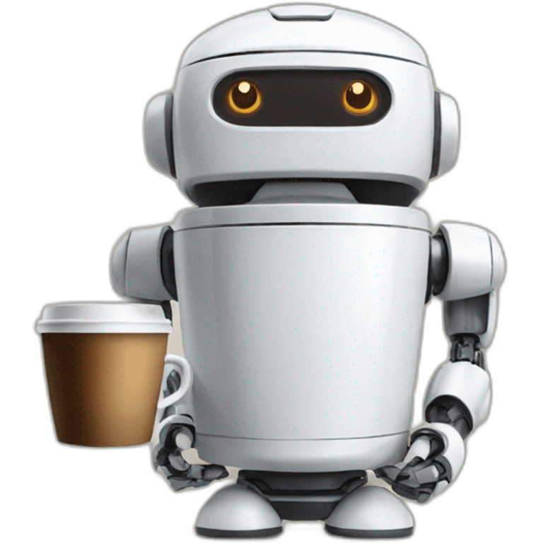 robot with coffee emoji