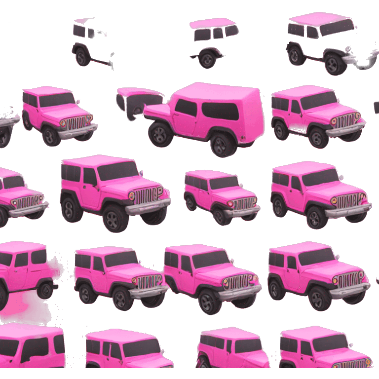 Pink jeep with sunglasses emoji