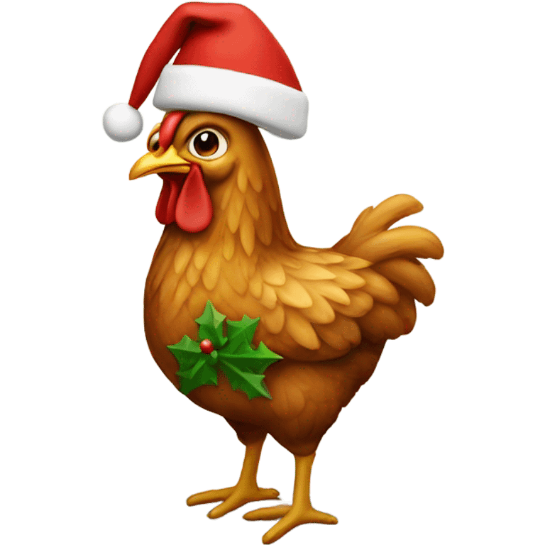 Christmas chicken emoji