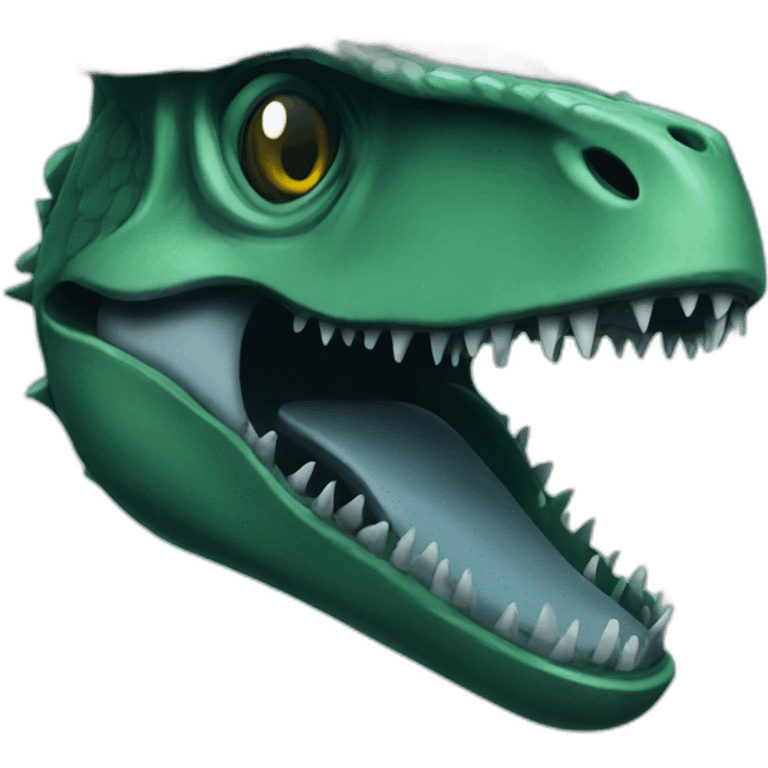 dark green raptor head underwater emoji