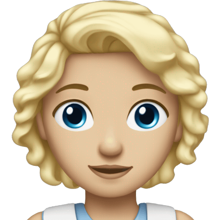 blonde haired girl blue eyes halo  emoji