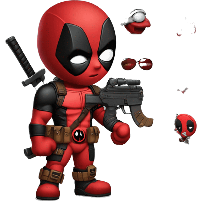 deadpool kıyafeti giymiş ebonivon emoji