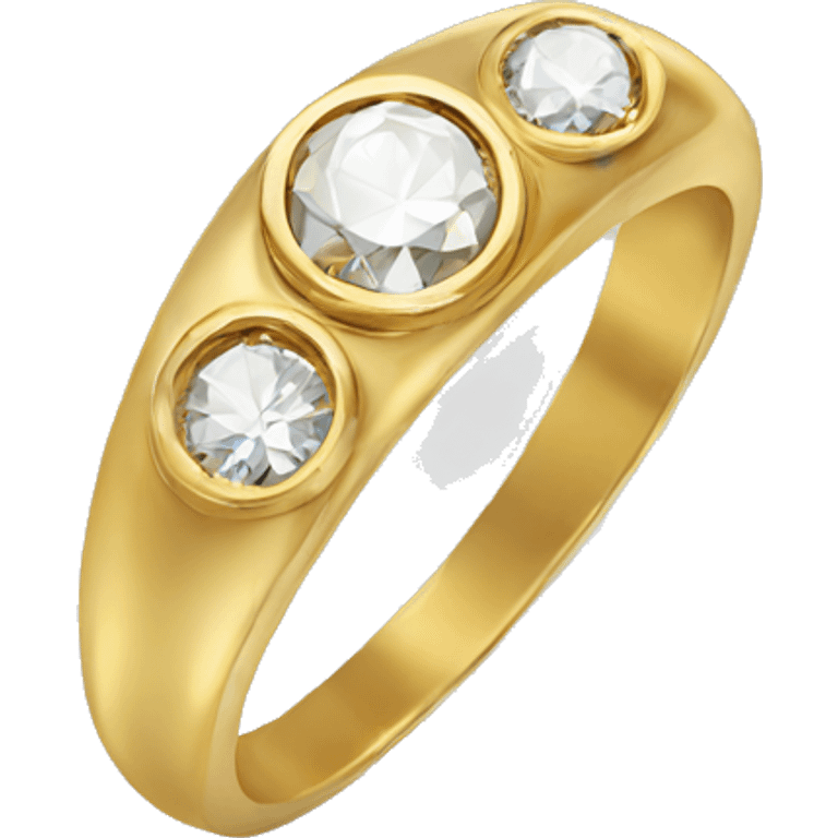 Gold ring with diamond emoji