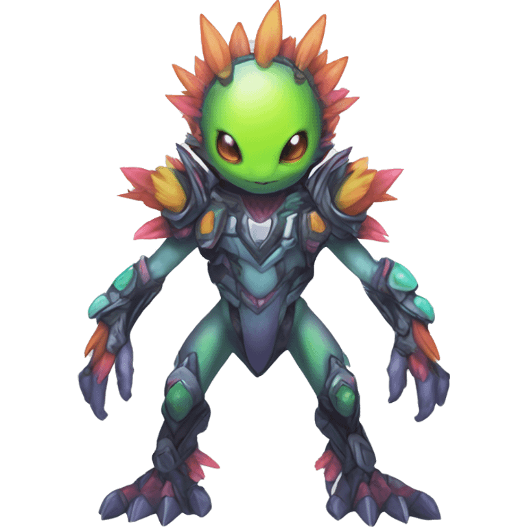 cute cool edgy colorful ethereal alien punk Digimon-Fakemon-animal full body emoji