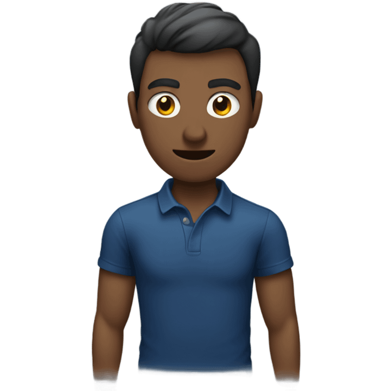 Man in dark blue shirt punching  emoji