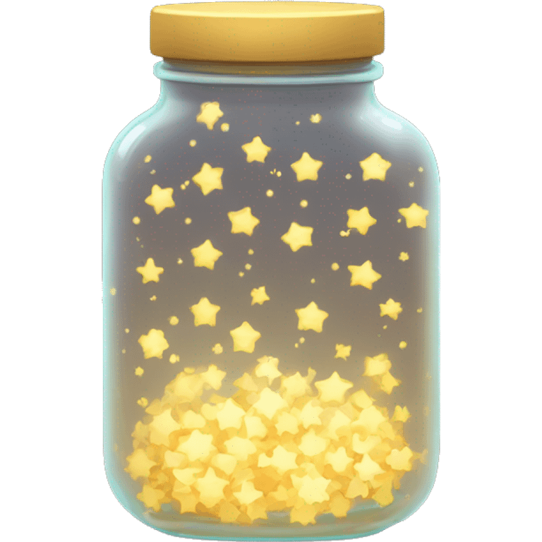 glowing glass jar filled with tiny golden stars emoji