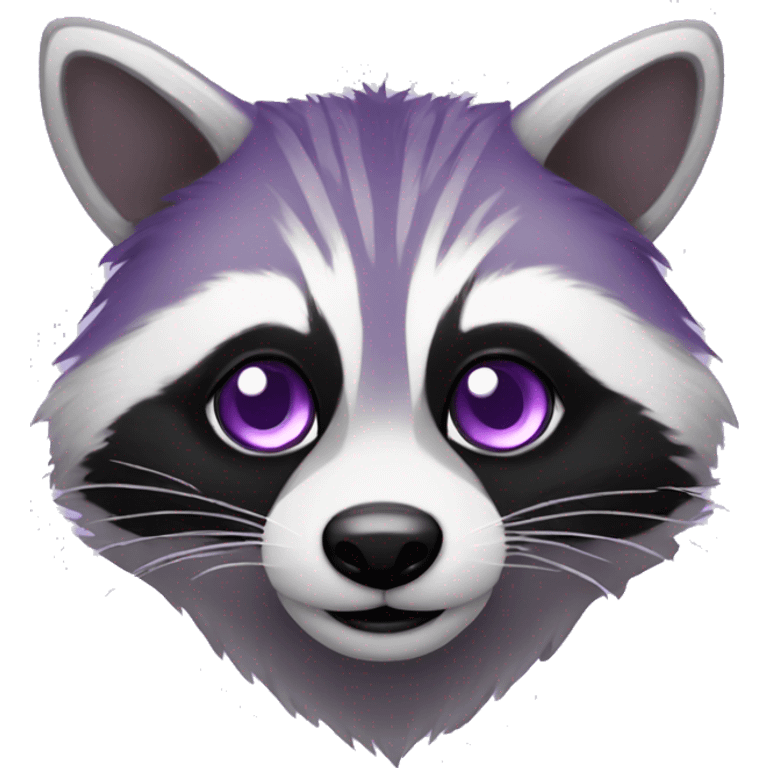 purple eyed light purple body Racoon emoji