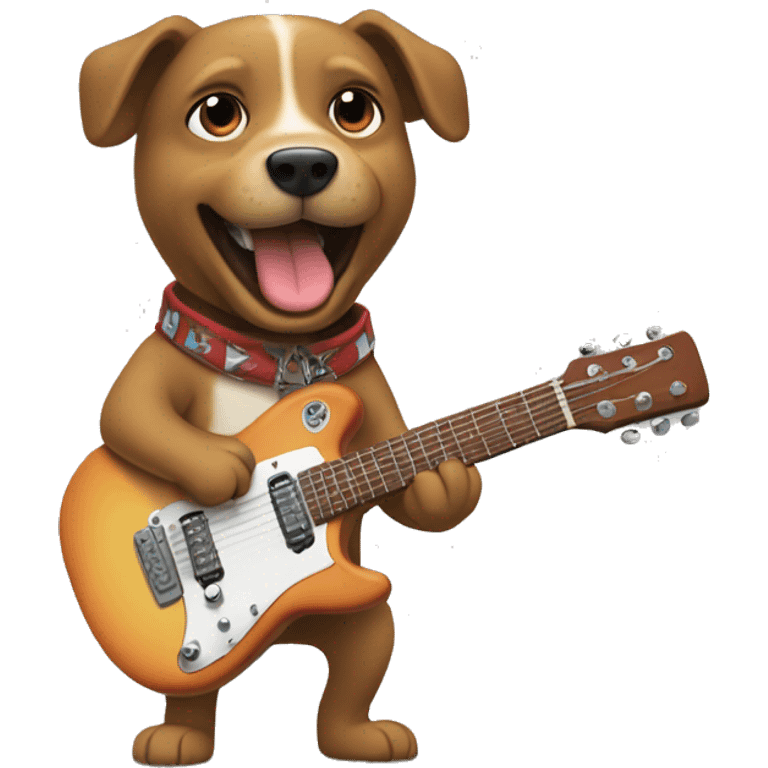 perro tocando la guitarra emoji